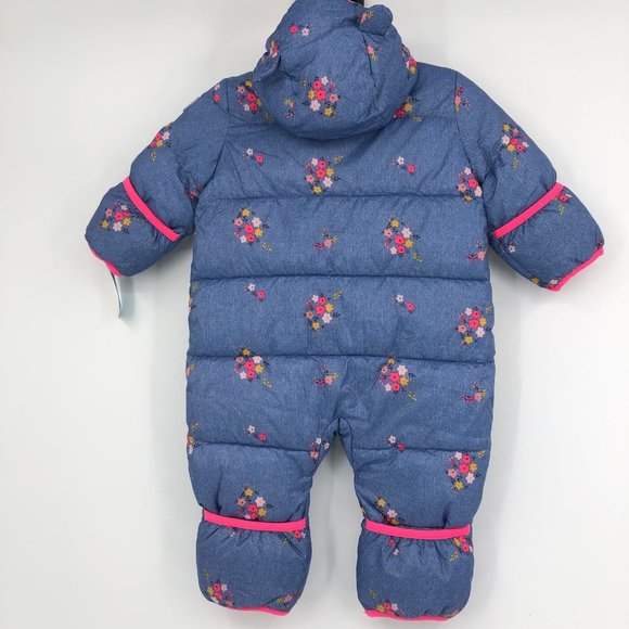 GAP Blue & Pink Floral Puffer Jacket | Perfect for Any Season - Picture 2 of 6
